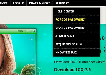 changer votre mot de passe ICQ