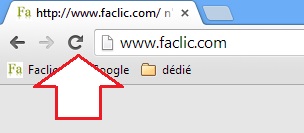 Bouton actualiser Google Chrome