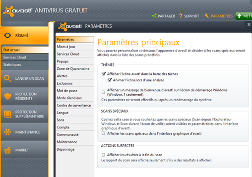 Fenêtre Avast