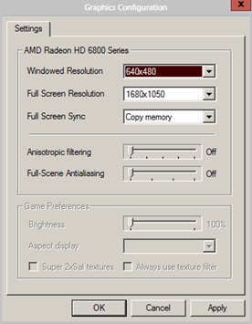 Configuration graphique de Project 64