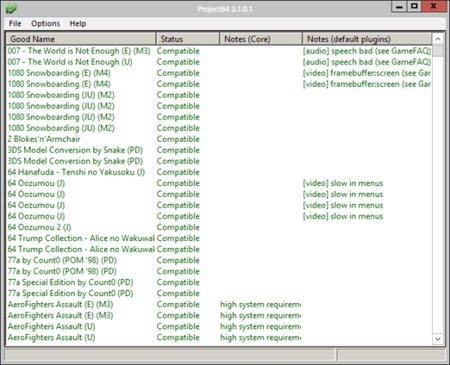 Liste de jeux Nintendo 64 sos roject 64