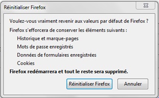 Réinitialiser Firefox
