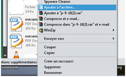 Compresser un ficher avec winrar