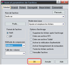 Compresser un ficher avec winrar