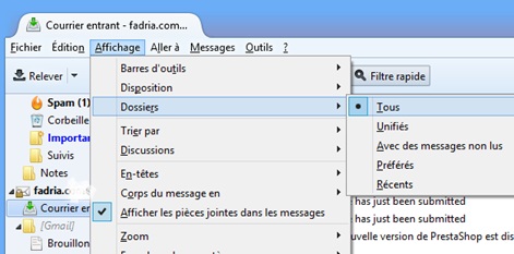 Changer le mode d'affichage d'email sur Thunderbird