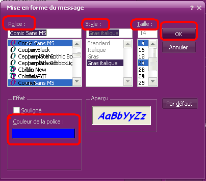 Modifier la couleur et police d’écriture de Yahoo Messenger 