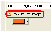 Bouton Crop Round Image Photoscap pour changer la forme de coupure