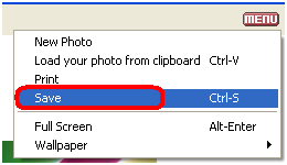 Bouton pour enregistrer la partie d'image coupée avec Photoscap