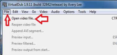 Ouvrir un fichier avec VirtualDub