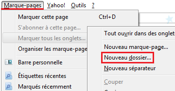 Créer des dossiers pour les sites favoris sur Firefox