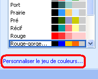 Créer un nouveau jeu de couleurs personnalisé avec Publisher