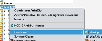 Décompresser un fichier d'un dossier winzip