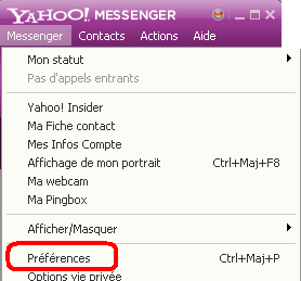 Désactiver l’affichage de fenêtre des services Yahoo insider