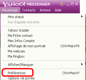 Désactive tout les alertes sonores sur yahoo messenger