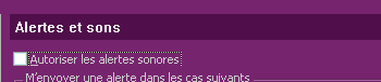 Désactive tout les alertes sonores sur yahoo messenger