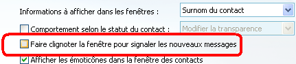 Comment désactiver le clignotement des fenêtres MSN