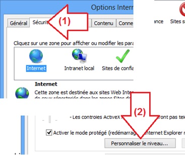 Personnaliser le niveau Internet Explorer