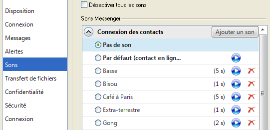 Comment désactiver le son d’msn