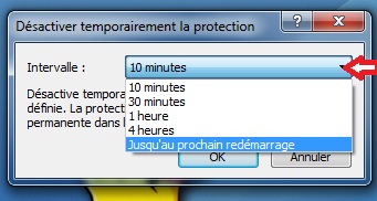 Temps de désactivation de NOD32