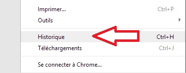 Bouton Historique Chrome