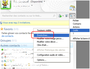 Ajouter une émoticône envoyé par un ami sur MSN