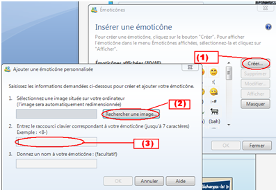 Ajouter un émoticône sur MSN à partir du disque dur