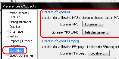 Ajouter l’encodeur MP3 sur Audacity