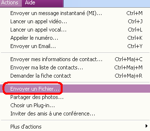 Envoyer un fichier avec Yahoo Messenger