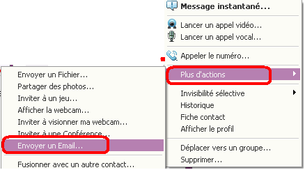 Envoyer un mail de Yahoo Messenger