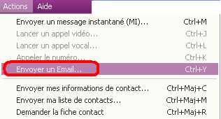 Envoyer un mail de Yahoo Messenger