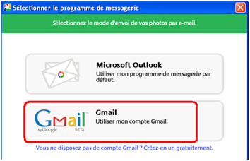 Bouton Gmail pour envoyer votre photo avec Gmail en utilisant Picasa