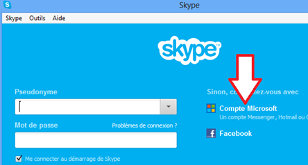 Connecter sur Skype avec un compte Microsoft