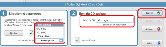 Régler les paramètres de gravure Picasa