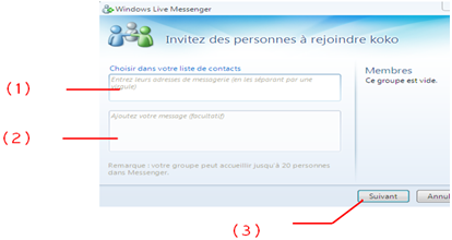 démarrer un group de discussion sur MSN