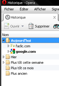 Comment afficher l’historique de navigation sous Opera