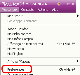 Voir si mon historique Yahoo Messenger est activé ou non