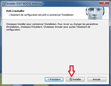 Lancement d'installation d'ESET NOD32