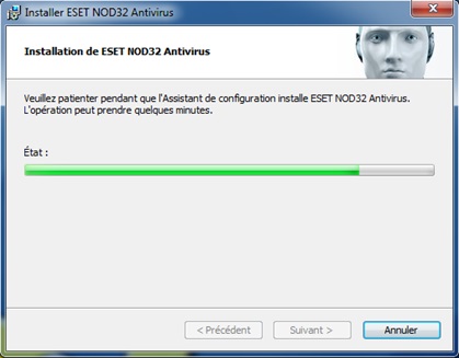 Chargement d'installation de NOD32