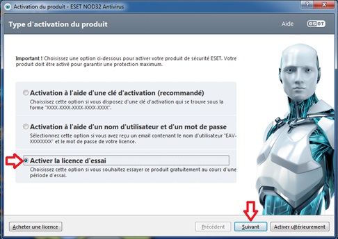 Fin d'installation de NOD32