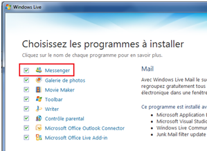 Installer Windows Live Messenger (MSN)