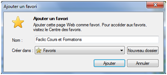 Marquer une page dans les favoris sur Firefox et IE8