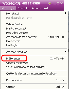 Masquer la fenêtre de discussion Yahoo Messenger qui s'affiche en bas de l’écran