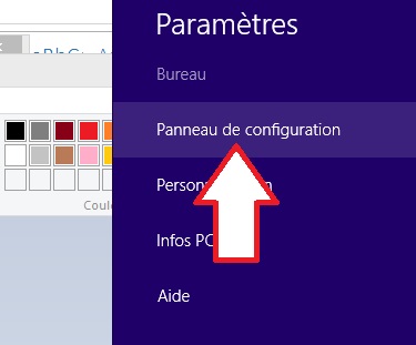 Paneau de configuration Windows