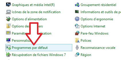 Programmes Windows par défaut