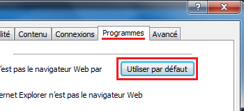 Mettre IE8 comme navigateur par défaut