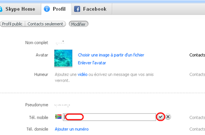 Changer les informations du profil Skype