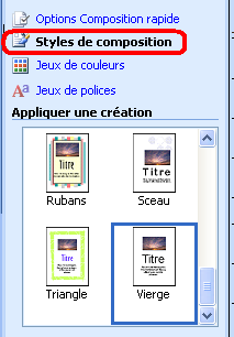 Modifier le style d’un document sur Publisher