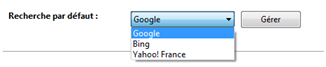 Choisir le moteur de recherche par défaut de google chrome