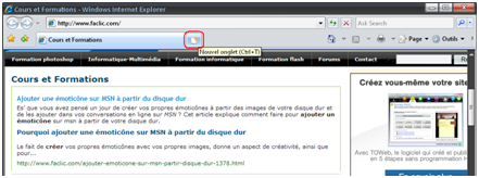 ouvrir les pages web dans des onglets