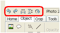 Des boutons pour pivoter une image avec Photoscap